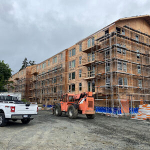 Multi Level Prefabricated Wood Frame Apartment Construction in British Columbia